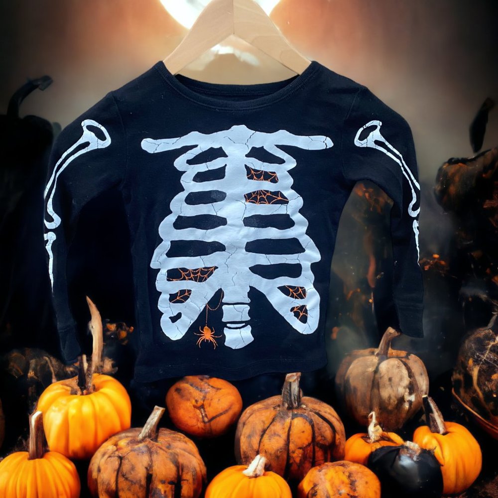 Circo kid's skeleton Halloween long‎ sleeve Unisex shirt sz 4